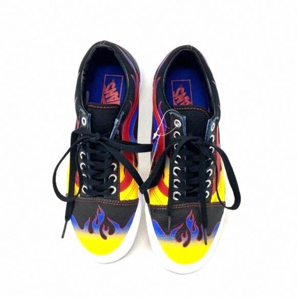 VANS Old Skool Racer Black Red Women Low Top VN0A3WKT57Z Sneakers Canvas Leather - Picture 3 of 11